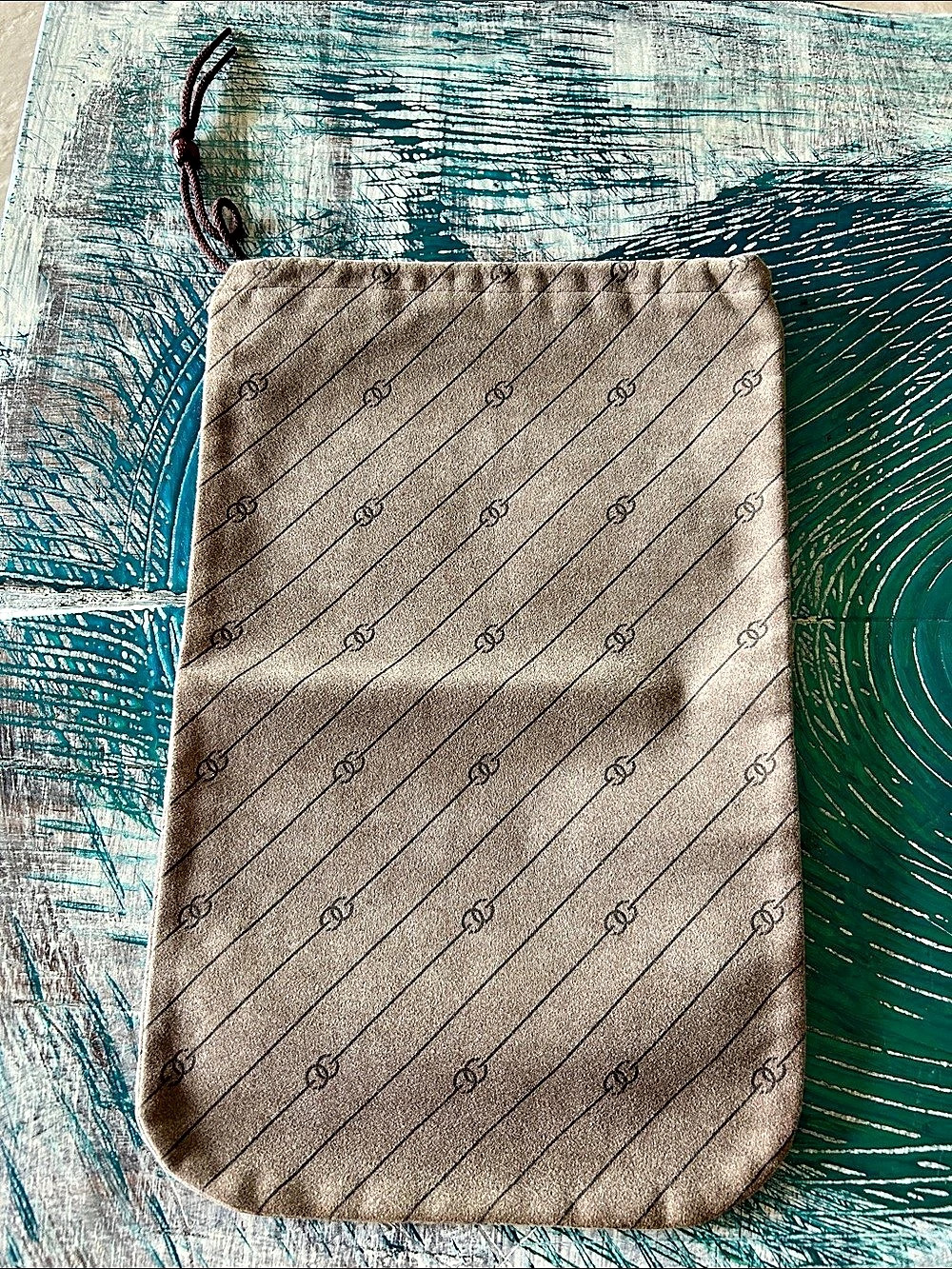 Gucci Vintage GG Monogram Satin Dust Bag Brown